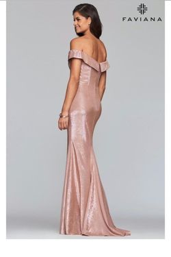 Style 10216 Faviana Pink Size 0 Pageant $300 Jewelled Prom Side slit Dress on Queenly