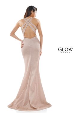 Style G893 Glow By Colors Gold Size 4 Side slit Dress on Queenly