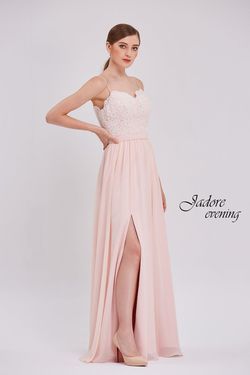Style J16017 Jadore Pink Size 6 Lace Tall Height Side slit Dress on Queenly