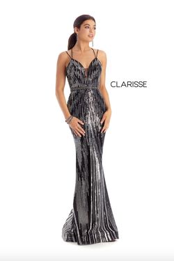 Style 8174 Clarisse Black Size 6 Prom Shiny Straight Dress on Queenly