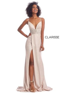 Style 8009 Clarisse Pink Size 2 Rose Gold Plunge Euphoria Summer Side slit Dress on Queenly