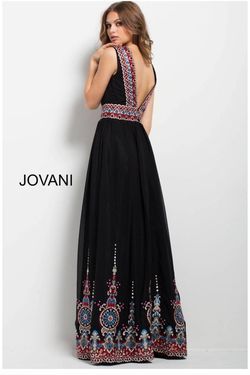 Style 53103 Jovani Black Size 0 $300 Boho A-line Dress on Queenly