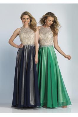 Style TWO TONE GOWN Dave and Johnny Blue Size 14 Tall Height Floor Length Straight Dress on Queenly