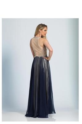 Style TWO TONE GOWN Dave and Johnny Blue Size 14 Tall Height Floor Length Straight Dress on Queenly