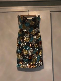 Jovani Multicolor Size 2 Strapless Sweetheart $300 Cocktail Dress on Queenly