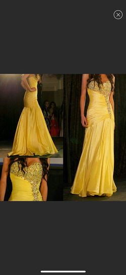 Tony Bowls Yellow Size 4 Sweetheart $300 Black Tie Straight Dress on Queenly