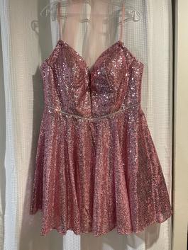 Elizabeth K Pink Size 16 $300 Sheer Cocktail Dress on Queenly