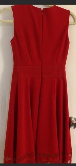 Calvin Klein Red Size 2 $300 Sheer A-line Dress on Queenly