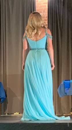 Sherri Hill Blue Size 8 Sweetheart Sequined Turquoise 70 Off A-line Dress on Queenly