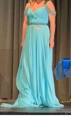 Sherri Hill Blue Size 8 Prom 50 Off 70 Off Sequin A-line Dress on Queenly
