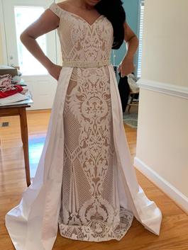 Jovani White Size 8 Custom Floor Length Mermaid Dress on Queenly