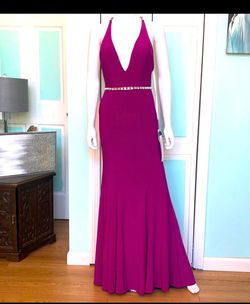Mac Duggal Pink Size 2 Prom Plunge Black Tie Pageant Sequin Straight Dress on Queenly