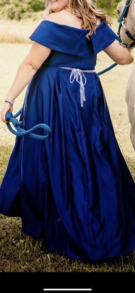 Oleg Cassini Blue Size 18 50 Off Floor Length $300 Ball gown on Queenly
