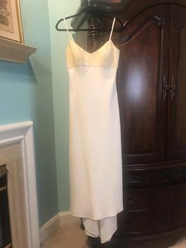 Oleg Cassini Nude Size 12 Ivory $300 Sequin A-line Dress on Queenly