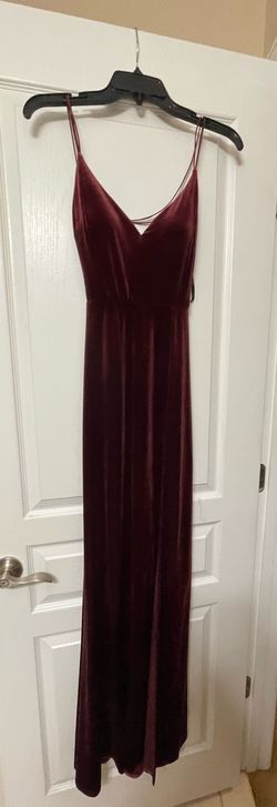 Windsor Red Size 00 Black Tie Side Slit Straight Dress on Queenly