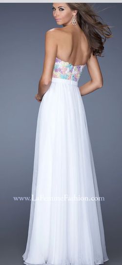 La Femme Multicolor Size 4 $300 Floor Length Straight Dress on Queenly