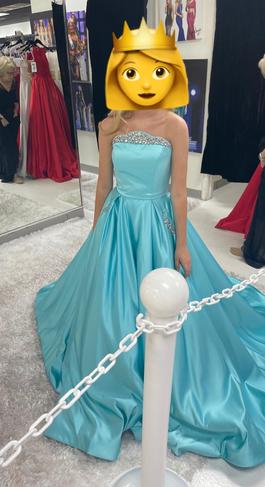 Sherri Hill Blue Size 0 Floor Length Pageant Ball gown on Queenly