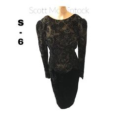 Scott McClintock Black Size 6 Velvet Summer Cocktail Dress on Queenly
