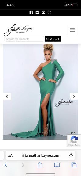 Johnathan Kayne Green Size 0 $300 Pageant Side slit Dress on Queenly