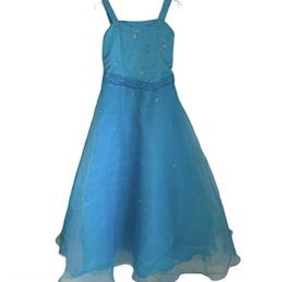 Tiffany Designs Blue Size 14 Floor Length Prom $300 Train Dress on Queenly