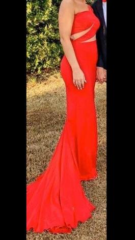 Sherri Hill Red Size 2 Cut Out Mermaid Dress on Queenly