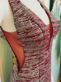 Clarisse Red Size 4 Jersey V Neck Mermaid Dress on Queenly
