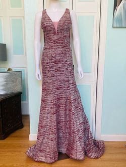 Clarisse Red Size 4 Military Jersey $300 V Neck Mermaid Dress on Queenly