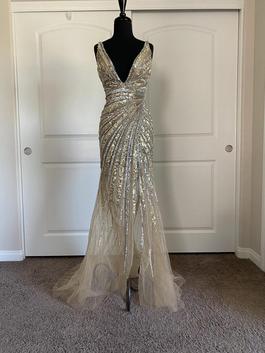 Jovani Multicolor Size 2 Jewelled Side slit Dress on Queenly