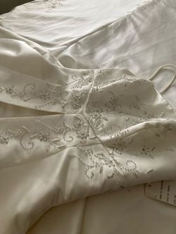 Da Vinci White Size 16 Embroidery Corset Train Dress on Queenly