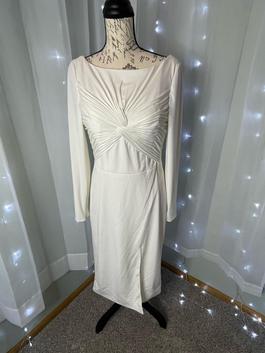 Rachel Allan White Size 12 Bridal Shower Party Midi Cocktail Dress on Queenly