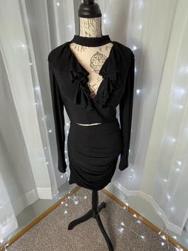 Rachel Allan Black Size 10 Two Piece Party Midi $300 Cocktail Dress on Queenly