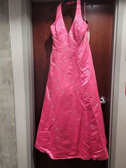Style 4304 Panoply Pink Size 20 Tall Height Floor Length Halter A-line Dress on Queenly