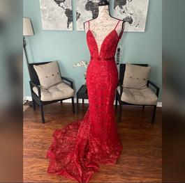 Jovani Red Size 14 Prom Fitted Pageant Mermaid Dress on Queenly