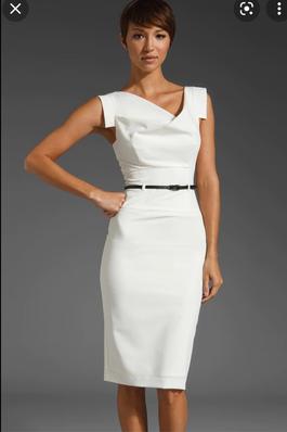 Black Halo White Size 8 Interview $300 Straight Dress on Queenly