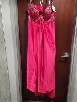 Style 75726K Mac Duggal Hot Pink Size 20 $300 Sequined Sequin A-line Dress on Queenly