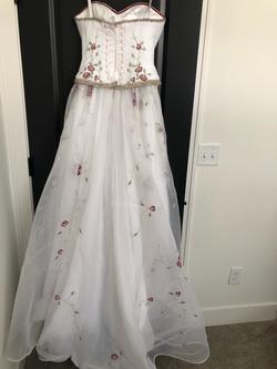 Zure for impressions White Size 10 Corset Floral Prom Ball gown on Queenly