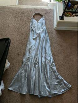 Betsy and Adam Silver Size 6 Halter Mermaid Dress on Queenly