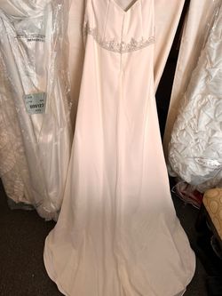 Alfred angelo White Size 14 Strapless Floor Length A-line Dress on Queenly