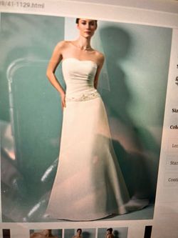 Alfred angelo White Size 14 Strapless Floor Length A-line Dress on Queenly