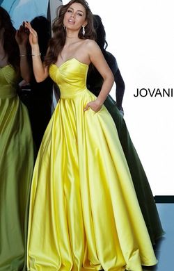 Jovani Yellow Size 0 $300 Strapless Appearance Prom Ball gown on Queenly