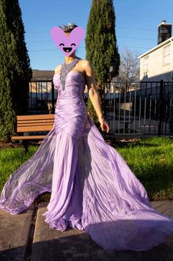 Mac Duggal Purple Size 4 Lavender Floor Length Train Dress on Queenly