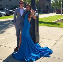 Jovani Blue Size 00 $300 50 Off Prom Side slit Dress on Queenly