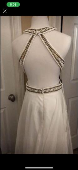Mac Duggal White Size 6 Side Slit Floor Length 50 Off Straight Dress on Queenly