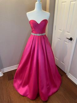 Blush Prom Pink Size 6 Belt Floor Length Barbiecore Silk Jewelled Ball gown on Queenly