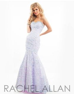 Rachel Allan Purple Size 8 Lavender Black Tie Mermaid Dress on Queenly