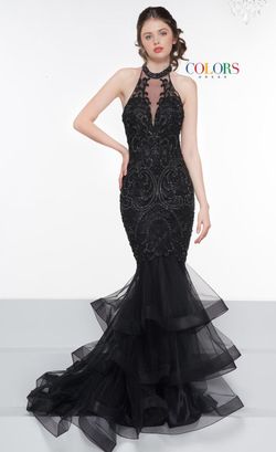 Colors Black Tie Size 8 $300 Mermaid Dress on Queenly