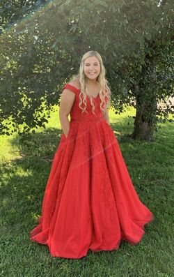 Ellie Wilde Red Size 16 Pageant Prom Ball gown on Queenly