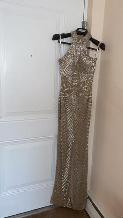 Portia and Scarlett Silver Size 10 Prom Side slit Dress on Queenly