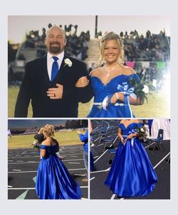 Madison James Blue Size 10 Homecoming Floor Length $300 Ball gown on Queenly