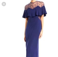Monique lhuillier Blue Size 6 50 Off Black Tie Straight Dress on Queenly